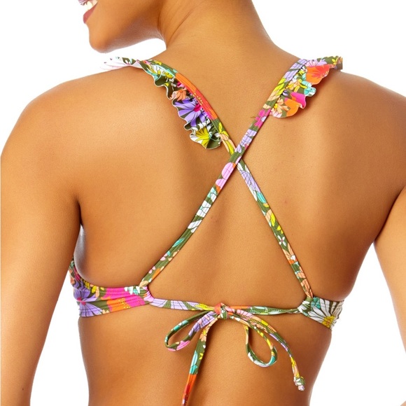 71. Women's Printed Ruffle-Strap Push up Underwire Bikini Top Multi - Picture 3 of 5